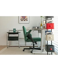 Streamdale Furniture Velvet Criss Cross Armrest Office Chair