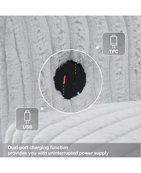 Streamdale Furniture 100-inch L-shaped corduroy sofa with modular seating and built-in charging ports