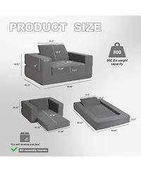 Streamdale Furniture Compression Human Dog Sofa Bed for Adult & Pets, Modern Floor Couch