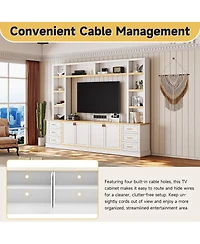 Streamdale Furniture Farmhouse 4-Piece Entertainment Center Wall Unit