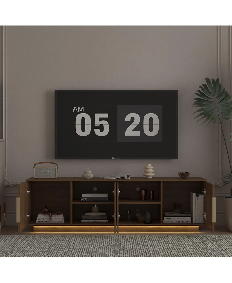 Streamdale Furniture Tv Stand with 16 Color LEDs