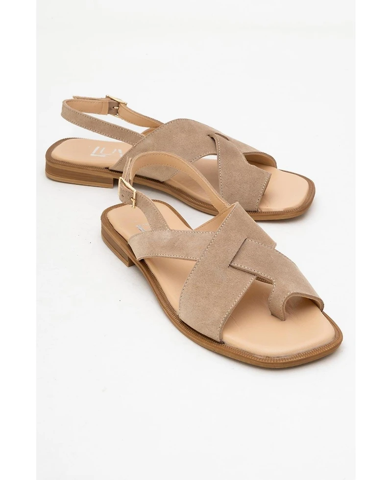 Forever & Always Women's Shoes Louna Leather Thong Sandals
