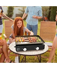 Ecooso 22.4 Inch Commercial Gas Countertop Griddle, 13,000 Btu, Heavy Duty Steel