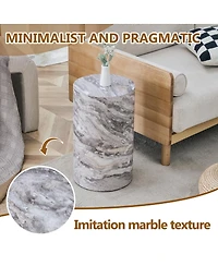 Streamdale Furniture Simple marble textured coffee table, 12" x 19.7", Mdf, industrial style