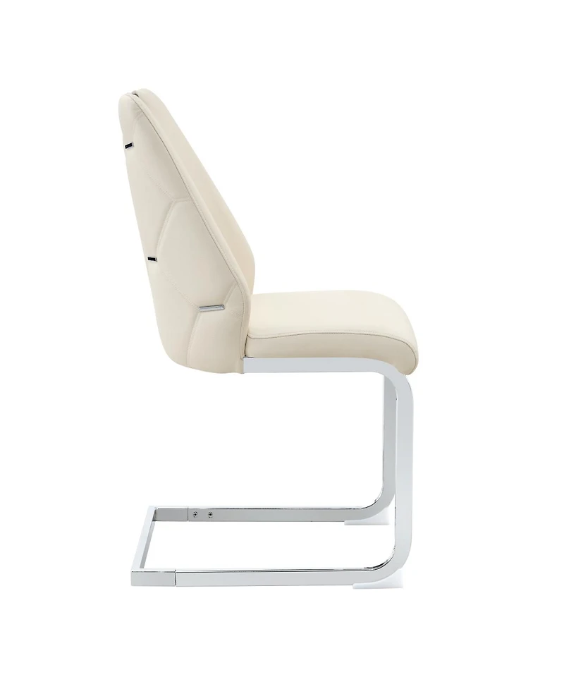 Streamdale Furniture Modern Pu Leather Dining Chair with Arched Back