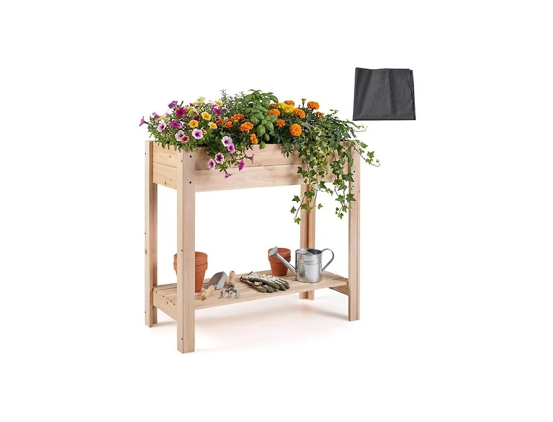 Slickblue Raised Garden Bed with Legs and Extra Storage Space