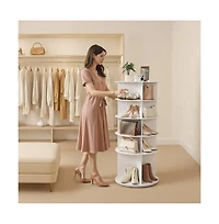 Slickblue 5-Tier Rotating Shoe Rack 360° Spinning Carousel