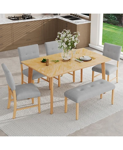 Streamdale Furniture Farmhouse Dining Set with 4 Chairs & Bench