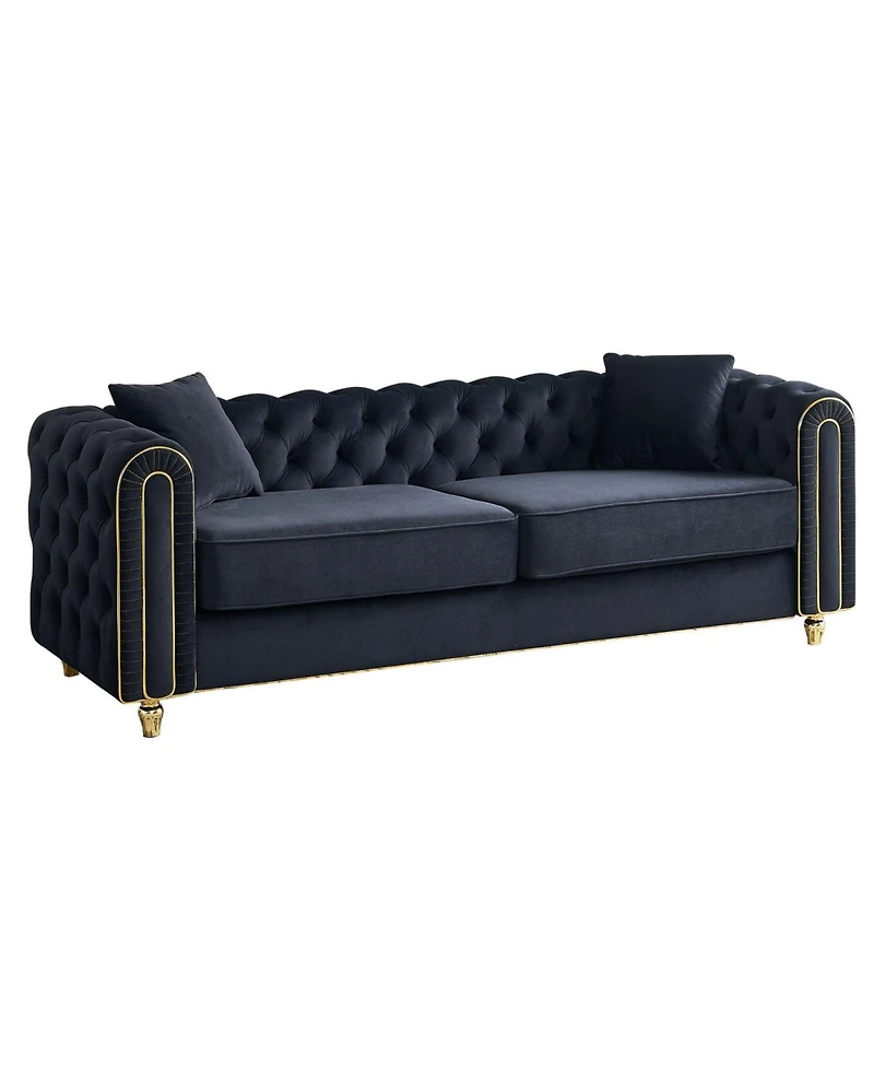 Streamdale Furniture 86" Modern Tufted Sofa with Toss Pillows
