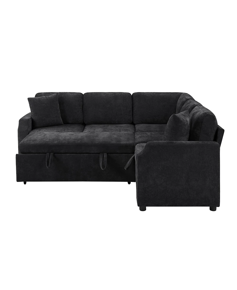 Streamdale Furniture L-Shaped Sectional Sofa Bed with Hidden Storage and Sleeper Function