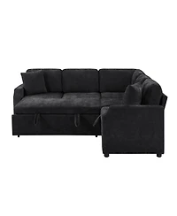 Streamdale Furniture L-Shaped Sectional Sofa Bed with Hidden Storage and Sleeper Function