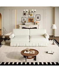 Streamdale Furniture 74" Luxuriously Comfortable 3-Seater Cloud Couch, Chenille Sofa with Rolled Arms & Skirt