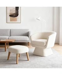 Streamdale Furniture Lazy Chair with Ottoman, Modern Lounge Accent Chair, Upholstered Sofa Chair