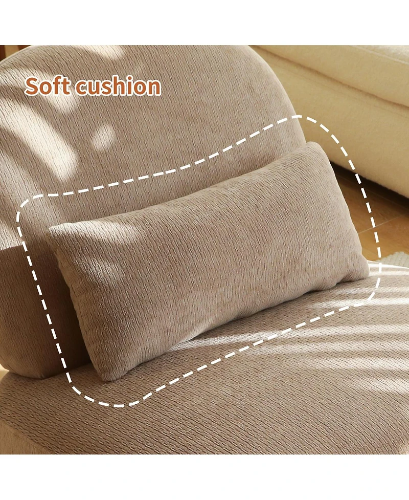 Streamdale Furniture Camel Velvet Accent Chair with Solid Wood Legs