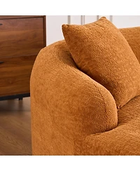 Streamdale Furniture Boneless L-Shape Sectional Sofa with Curved Chaise, Modular Chenille Couch