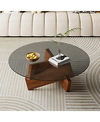 Streamdale Furniture Modern Round Coffee Table, 27.5" x 27.5" x 12.2"