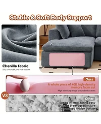 Streamdale Furniture Modern L-Shaped Sectional Sofa with Chaise Lounge, Corduroy Couch