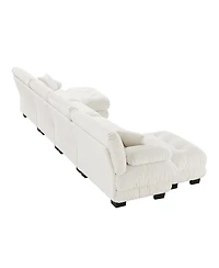 Streamdale Furniture Free Combination Modular Sectional Sofa, U Shaped Couch, 4-Seater Cloud Couch with Ottomans