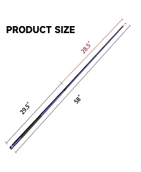 Gse Games & Sports Expert 58" 2-Piece Matte Blue Fiberglass Graphite Composite Billiard Pool Cue Stick