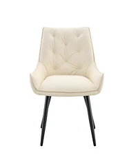 Streamdale Furniture Dining Chairs Set of 2, Faux Leather, Mesh Texture, Legs (Set of 2)