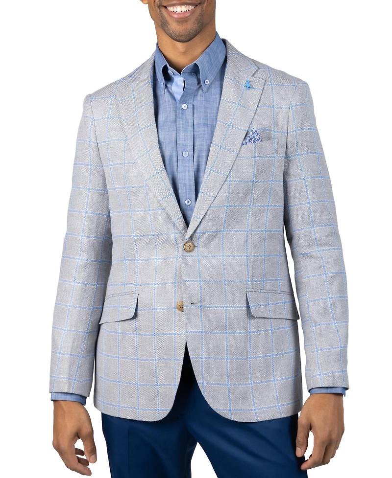 Tailorbyrd Men's Yarn Dye Windowpane Sport Coat