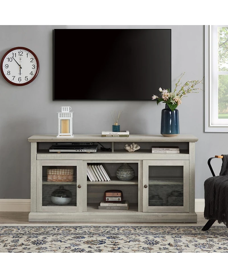 Streamdale Furniture Contemporary Tv Media Stand - Modern Entertainment Console, Stone 60"W