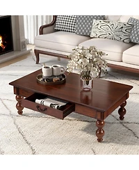 Streamdale Furniture Solid Wood Coffee Table Set of 3, Vintage Style