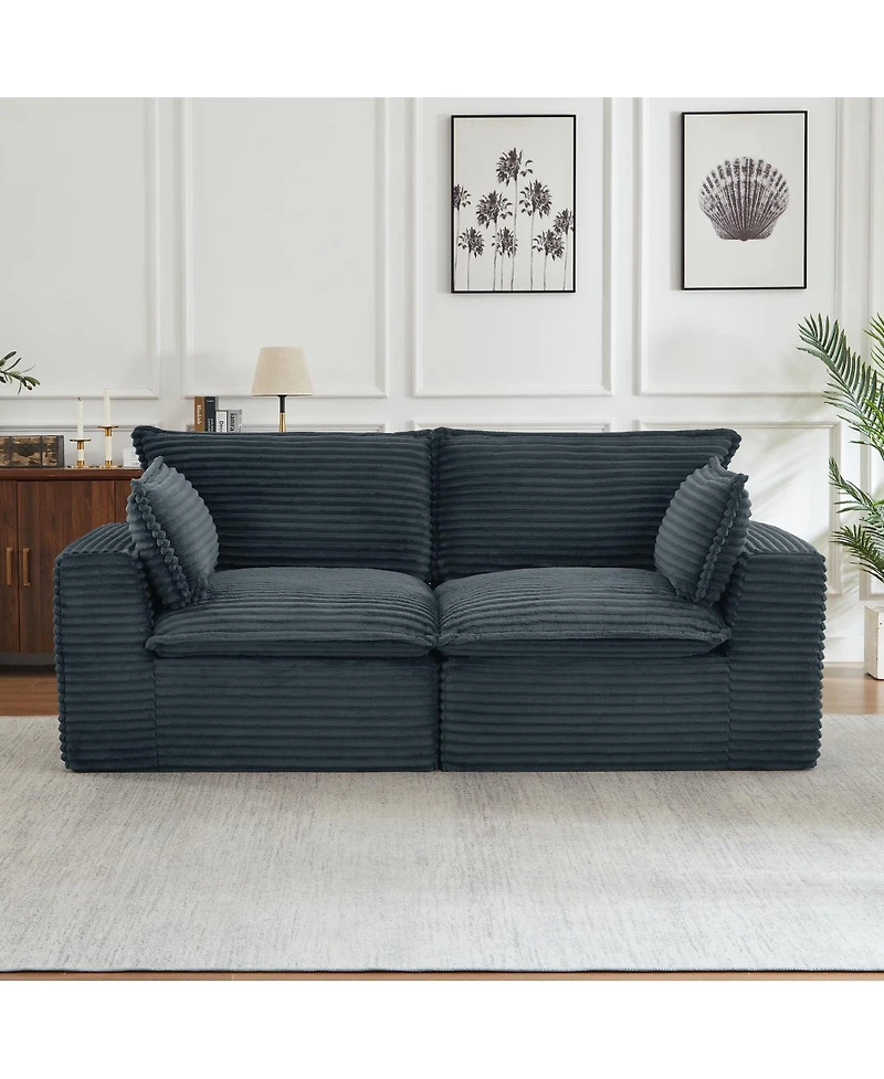 Streamdale Furniture Loveseat Sofa, Cloud Boneless Couch, Modern Modular Sectional, Oversized