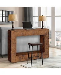 gaomon 47" Minimalist Farmhouse Console Table with Open Storage Shelves