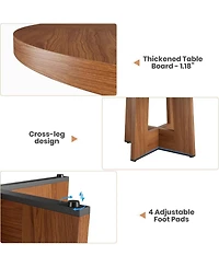 gaomon 47" Round Dining Table with Thickened Edge and Sturdy Pedestal Base