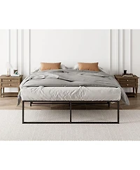 gaomon Queen Metal Platform Bed, 14" High with Steel Slats, Under Bed Storage, No Box Spring, Quiet, Easy Assembly