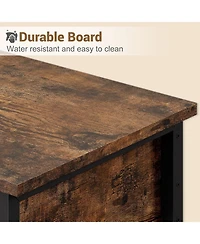 gaomon Rustic Industrial 2-Tier End Table with Storage Drawer