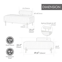 Streamdale Furniture 49.6" Mini Loveseat, Metal Legs, Adjustable Back