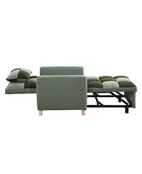 Streamdale Furniture Convertible Sleeper Sofa Chair Bed with Pillow, Teddy Fabric
