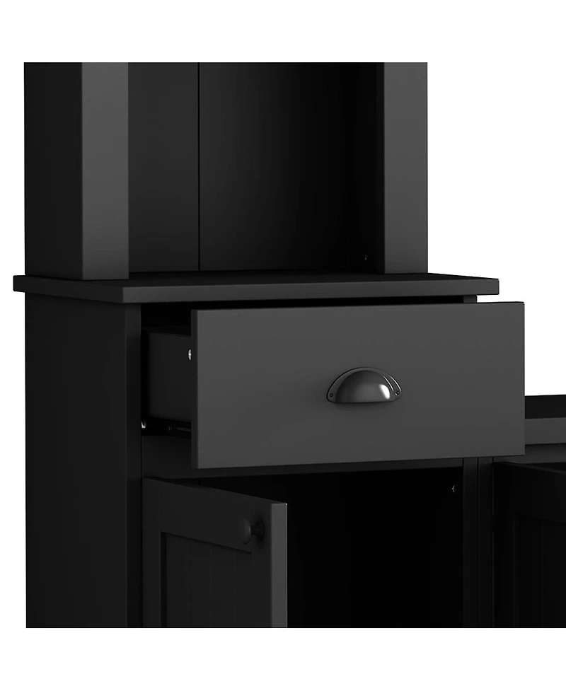 Streamdale Furniture Minimalist Entertainment Wall Unit Set with Bridge for TVs Up to 75"