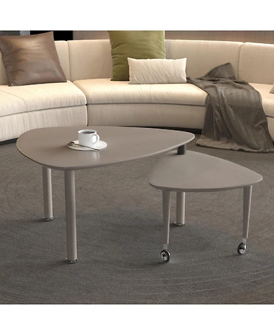 Streamdale Furniture Streamdale 360 Rotatable Coffee Table for Living Room, Solid Wood Legs, Modern Apartment Furniture