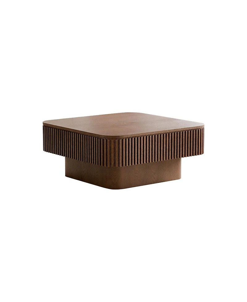 Streamdale Furniture Walnut Square Coffee Table with Storage