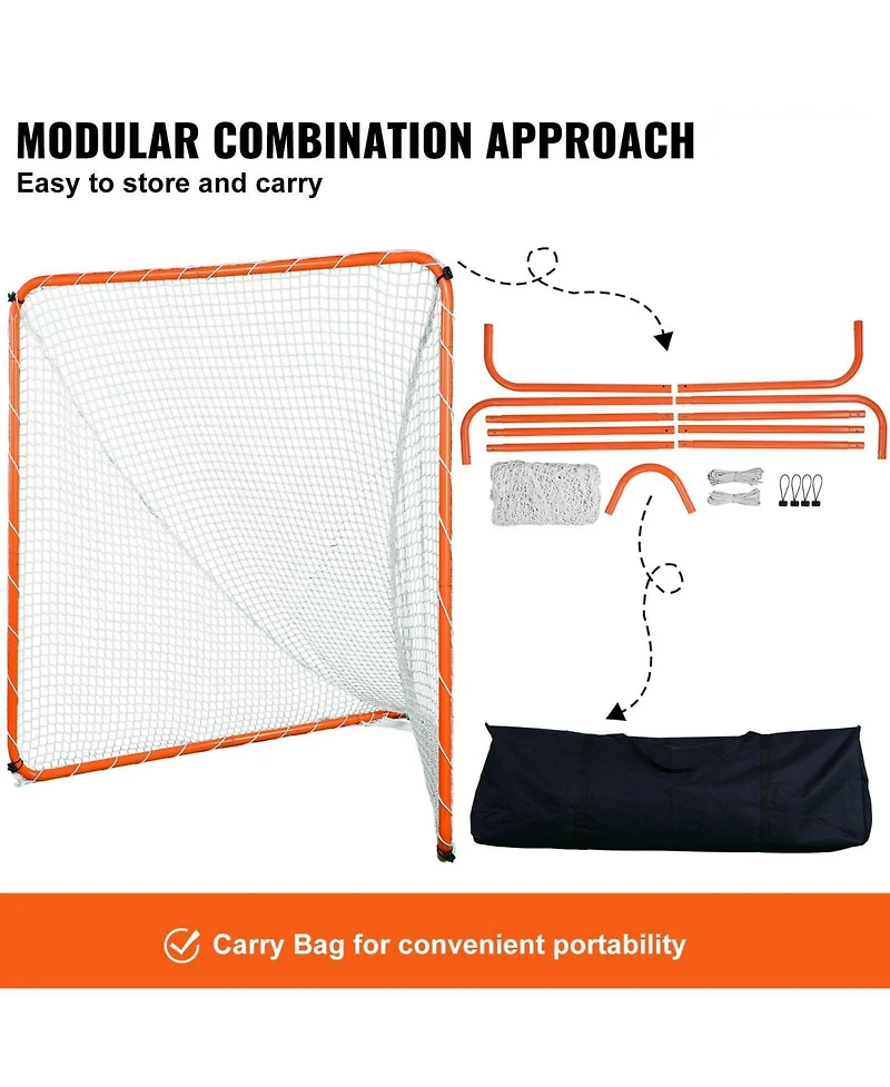 Mecale 6 x 6 Ft Lacrosse Goal with Steel Frame and Carry Bag