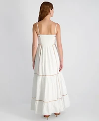 French Connection Women's Square-Neck Cambria Contrast Trim Maxi Dress