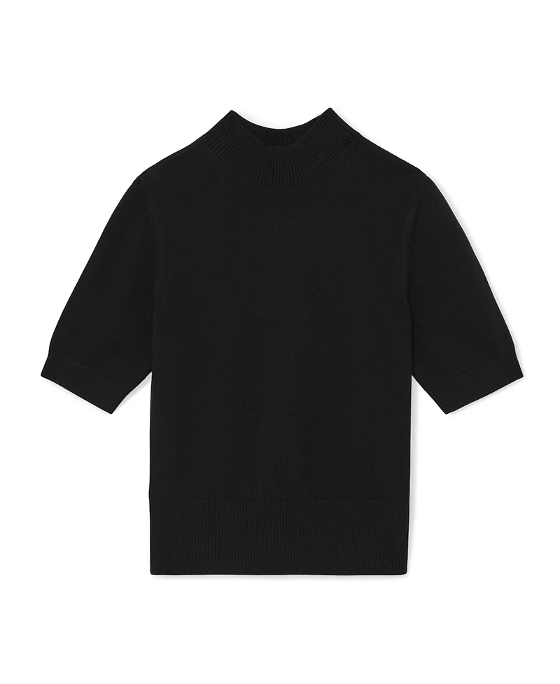 Reiss Women's Cotton and Wool Funnel-Neck Knit Top