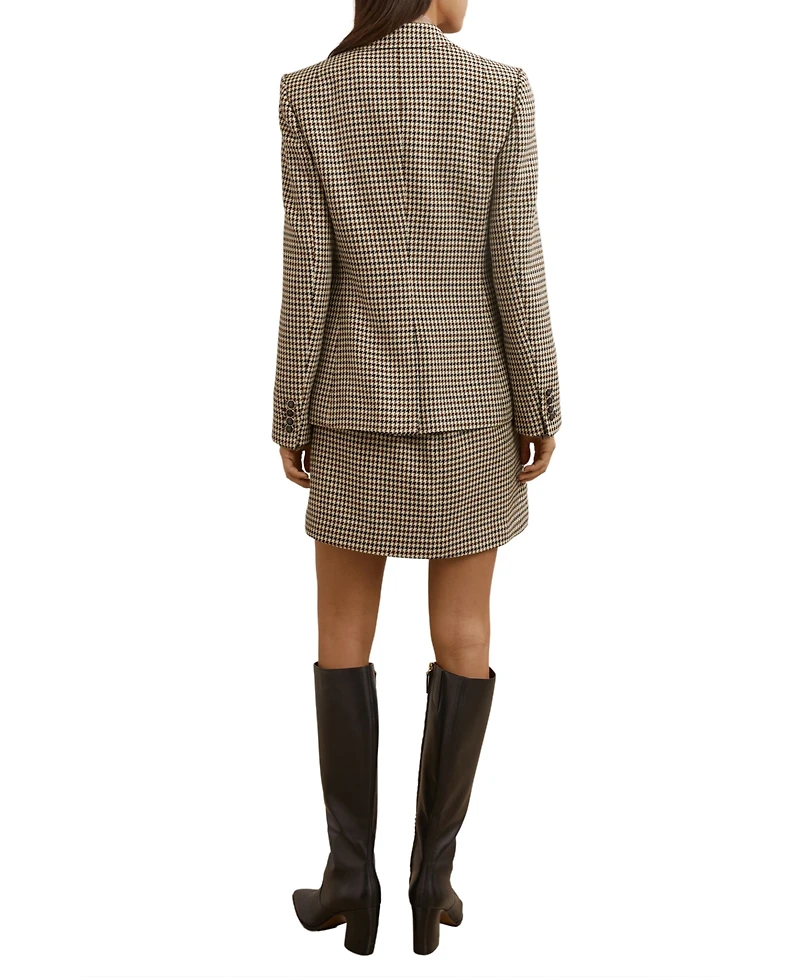 Reiss Women's Wool-Blend Double-Breasted Check Blazer