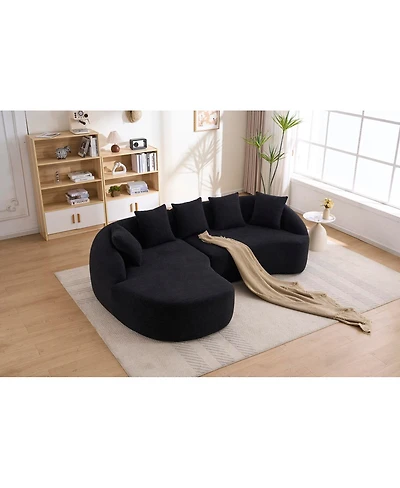 Streamdale Furniture Compression L-Shape Sectional Sofa,Modular Chenille Couch