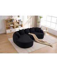 Streamdale Furniture Compression L-Shape Sectional Sofa,Modular Chenille Couch