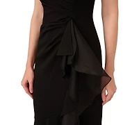 Adrianna Papell Women's Sleeveless Ruffled High-Low Gown