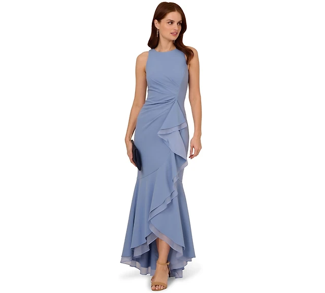 Adrianna Papell Women's Sleeveless Ruffled High-Low Gown | MainPlace Mall Adrianna Papell Women's Sleeveless Ruffled High-Low Gown | MainPlace Mall