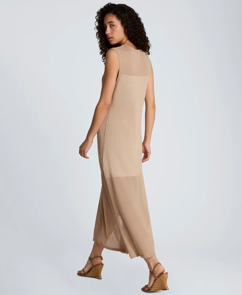 Kenneth Cole Women's Semi-Sheer Side-Slit Sleeveless Dress