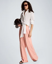 Kenneth Cole Women's Fly-Front Double Pleated Pants