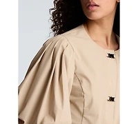 Kenneth Cole Women's Button-Front Bubble-Sleeve Cardigan