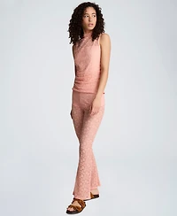 Kenneth Cole Women's Stretch Lace-Front Mock Neck Tank Top