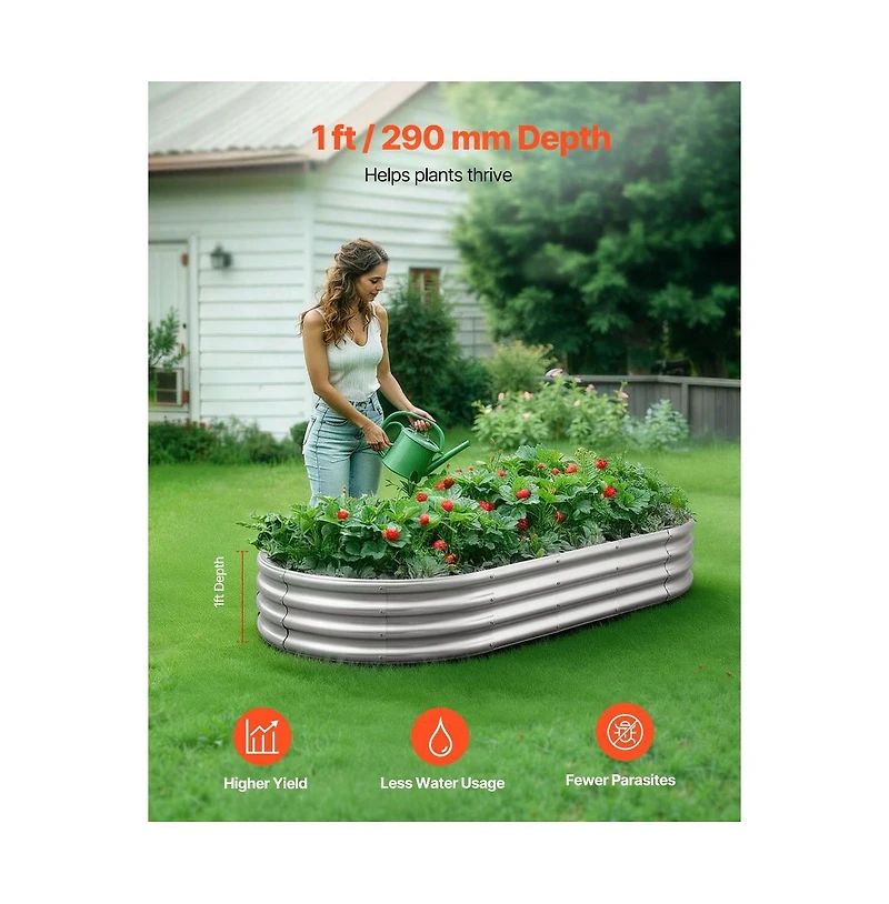 Slickblue Large Outdoor Metal Planter Box Open Bottom Design